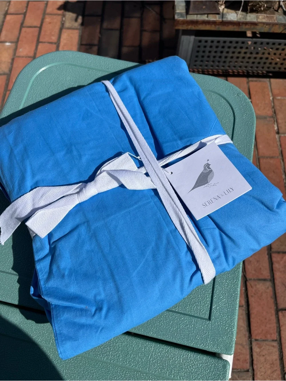Serena & Lily Ultramarine Frame Duvet Cover